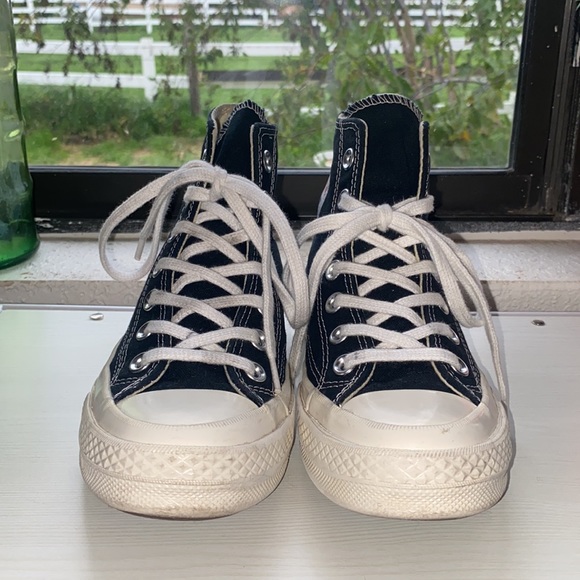 CDG PLAY X CONVERSE CHUCK TAYLOR HI-BLACK - Picture 6 of 7